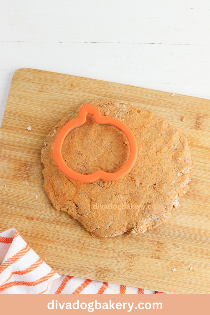 Pumpkin dog treat and cookie cutter for Halloween dog treats!